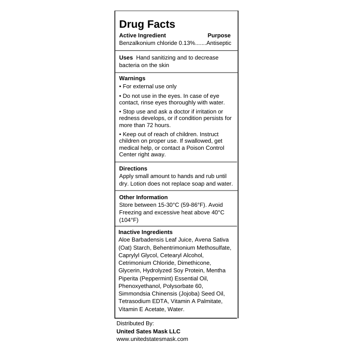 United States Mask Hand Sanitizing Lotion Drug Facts
